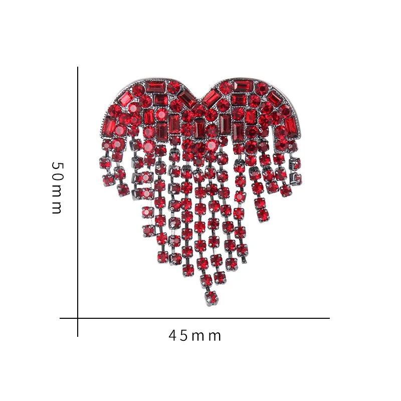 Fashion Luxury Red Rhinestone Heart Brooches Pins For Women Elegant Shiny Tassel Crystal Brooch For Wedding Jewelry Accessories
Fashion Luxury Red Rhinestone Heart Brooches Pins For Women Elegant Shiny Tassel Crystal Brooch For Wedding Jewelry Accessories
