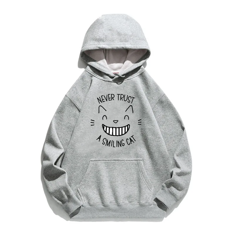 Women Hoodie Never Trust Smile Cat Printed Hoodies Women Fleece Long Sleeve Loose Sweatshirt with Hat Girls Pullovers Winter
Women Hoodie Never Trust Smile Cat Printed Hoodies Women Fleece Long Sleeve Loose Sweatshirt with Hat Girls Pullovers Winter