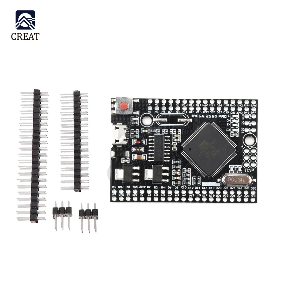 MEGA2560 PRO EMBED Micro USB Adapter Development Board CH340G ATMEGA2560-16AU for Arduino ATmega2560 Expansion Module with Pin
MEGA2560 PRO EMBED Micro USB Adapter Development Board CH340G ATMEGA2560-16AU for Arduino ATmega2560 Expansion Module with Pin
