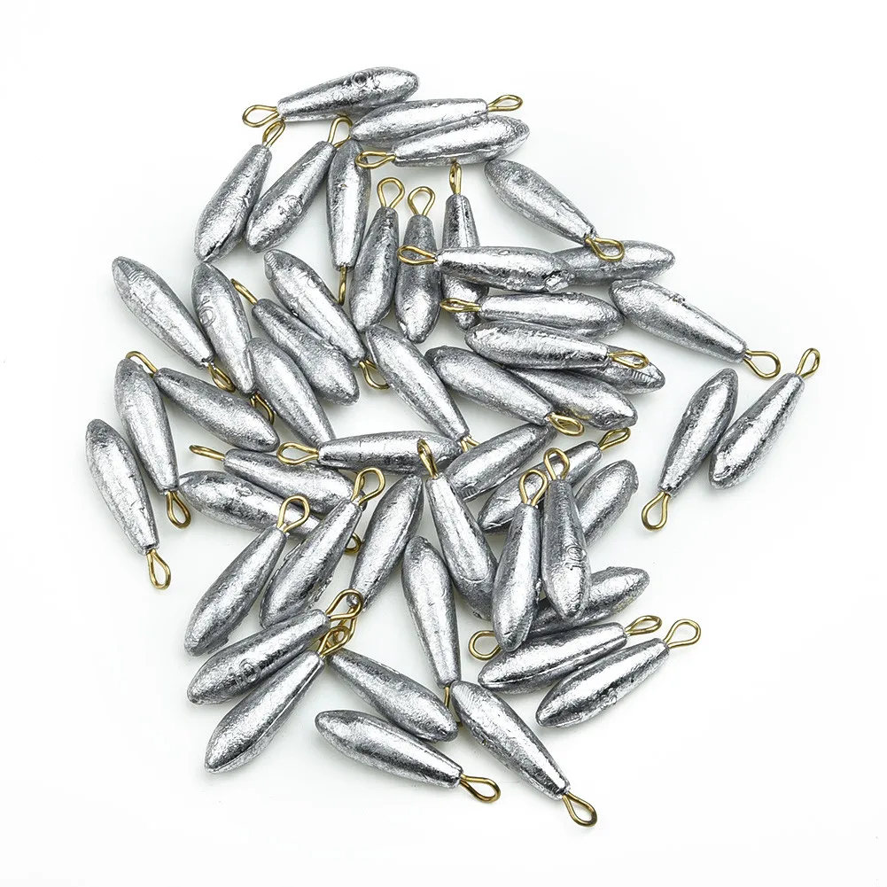 50Pcs 10G Silver Water Drop Shape Weights Electrolytic Lead Sinker Fast Water Entry Lead Sinker With Ring Fishing Tackle Tool
50Pcs 10G Silver Water Drop Shape Weights Electrolytic Lead Sinker Fast Water Entry Lead Sinker With Ring Fishing Tackle Tool