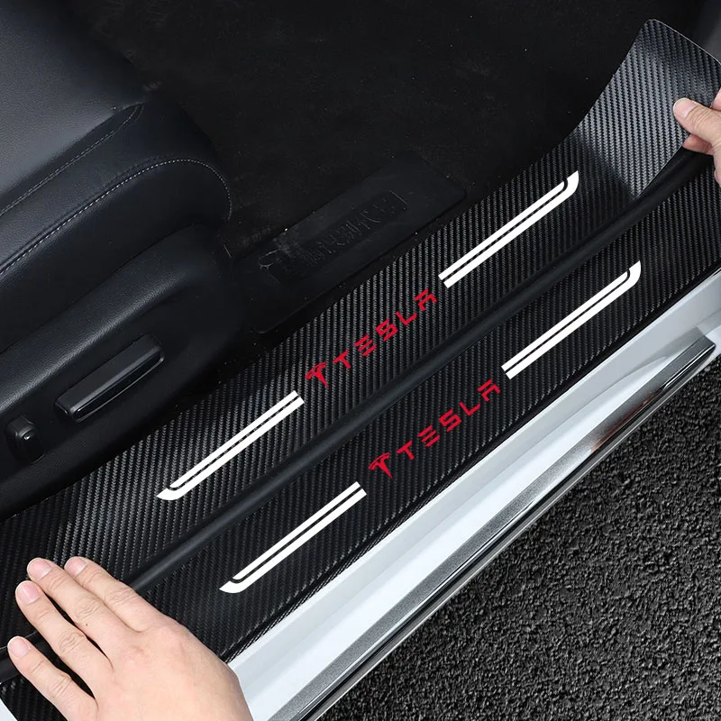 4pcs car Sticker door carbon leather Fiber Sill Plate For Tesla model 3 Model S X stickers Accessories Protector Decals
4pcs car Sticker door carbon leather Fiber Sill Plate For Tesla model 3 Model S X stickers Accessories Protector Decals