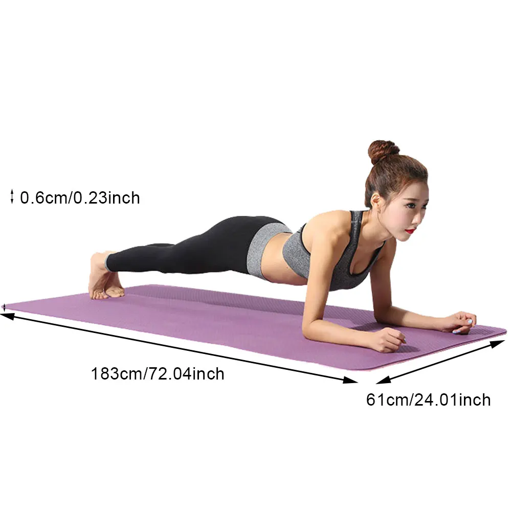 183*61cm 6mm Thick Double Color Non-slip TPE Yoga Mat Quality Exercise Sport Mat for Fitness Gym Home Tasteless Pad
183*61cm 6mm Thick Double Color Non-slip TPE Yoga Mat Quality Exercise Sport Mat for Fitness Gym Home Tasteless Pad
