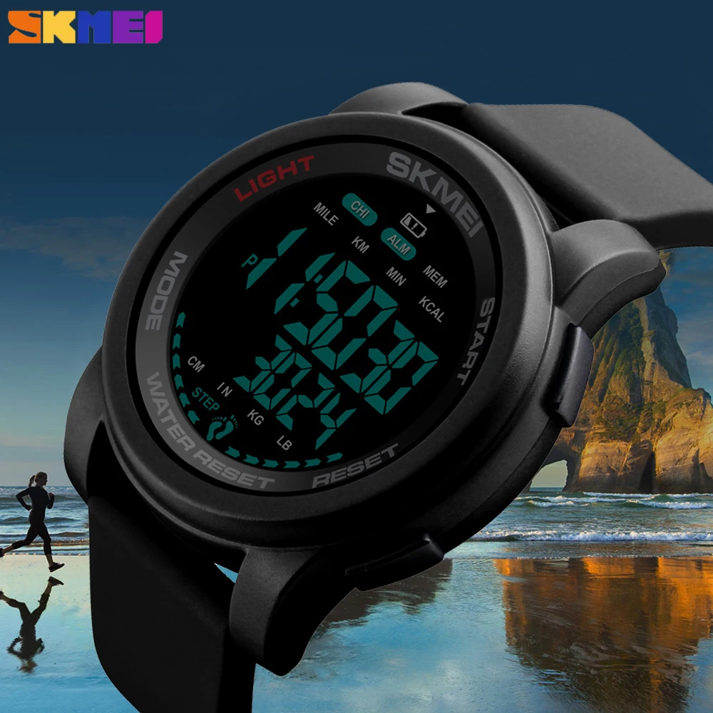 

SKMEI Brand Luxury Digital Men's Watch Military Calorie Pedometer Sport Wristwatch Waterproof Electronic Male Relogio Masculino