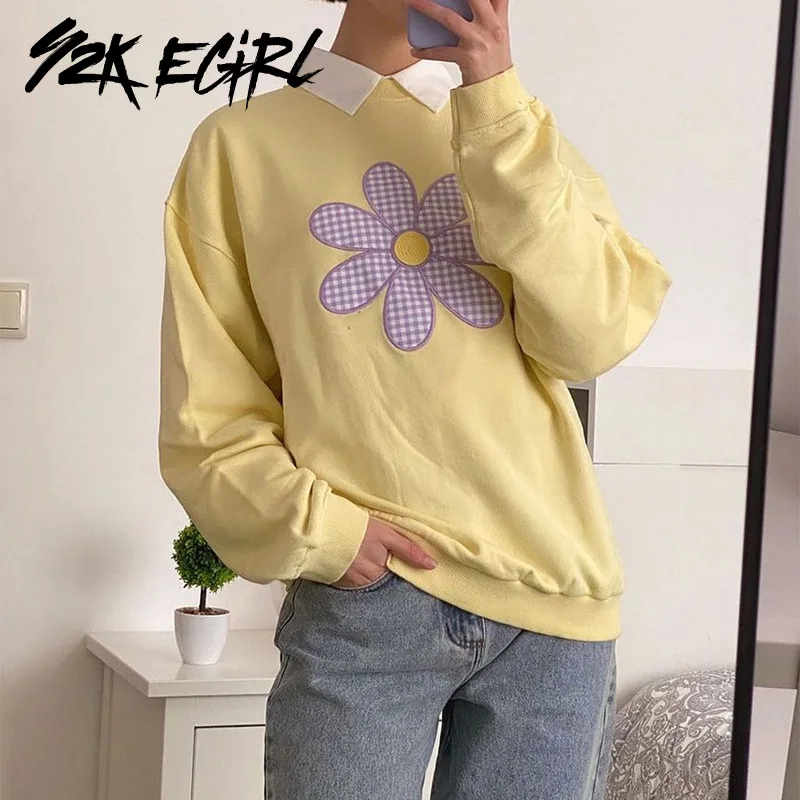 Y2K EGIRL Kawaii Y2K Streetwear Daisy Pattern Yellow Pullovers Cute 90s Aesthetics Crew-neck Long Sleeve Oversized Sweatshirts
Y2K EGIRL Kawaii Y2K Streetwear Daisy Pattern Yellow Pullovers Cute 90s Aesthetics Crew-neck Long Sleeve Oversized Sweatshirts