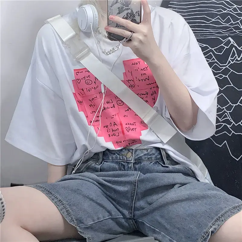 Cotton white half sleeve summer 2021 Korean version ins retro love printing loose round neck short sleeve T-shirt fashion
Cotton white half sleeve summer 2021 Korean version ins retro love printing loose round neck short sleeve T-shirt fashion