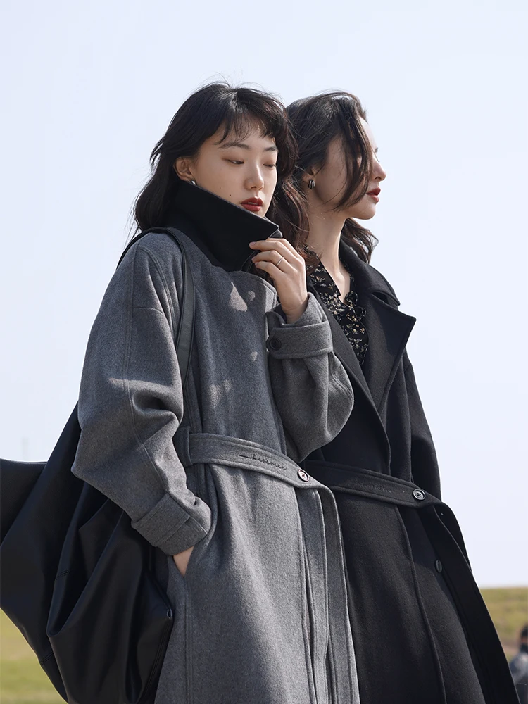 Autumn and Winter New Coat Belt Design Temperament Mid-Length Woolen Woolen Woolen Coat
Autumn and Winter New Coat Belt Design Temperament Mid-Length Woolen Woolen Woolen Coat