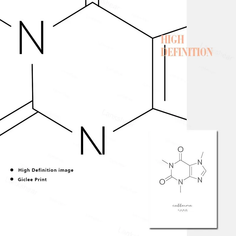 Kitchen Poster Caffeine Molecular Structure Chemistry Art Print Simplicity Wall Picture Canvas Painting Modern Dining Room Decor
Kitchen Poster Caffeine Molecular Structure Chemistry Art Print Simplicity Wall Picture Canvas Painting Modern Dining Room Decor