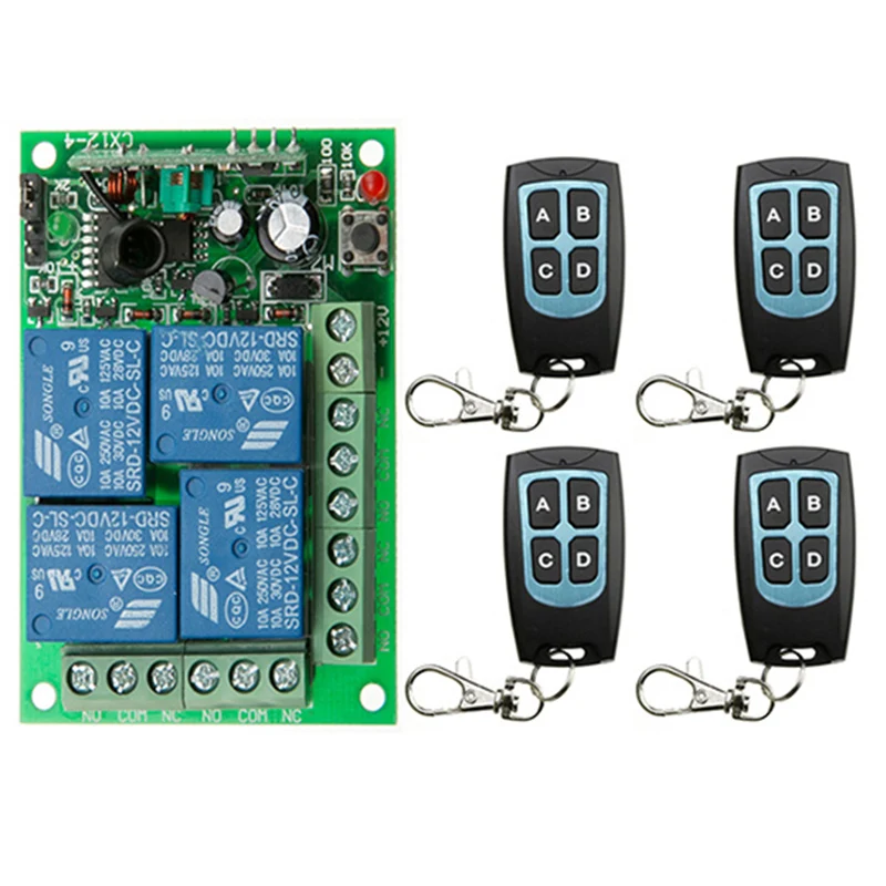 DC12V 24V 4 CH 4CH RF Wireless Remote Control Switch System Receiver+Waterproof Transmitter,315/433.92 MHz Garage Door /lamp
DC12V 24V 4 CH 4CH RF Wireless Remote Control Switch System Receiver+Waterproof Transmitter,315/433.92 MHz Garage Door /lamp