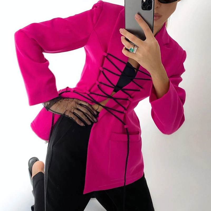 Casual Tunic Bandage Blazer For Women Long Sleeve Cross Blazers Female Lapel Office Lady Blazer Female Streetwear Top Wholesale
Casual Tunic Bandage Blazer For Women Long Sleeve Cross Blazers Female Lapel Office Lady Blazer Female Streetwear Top Wholesale