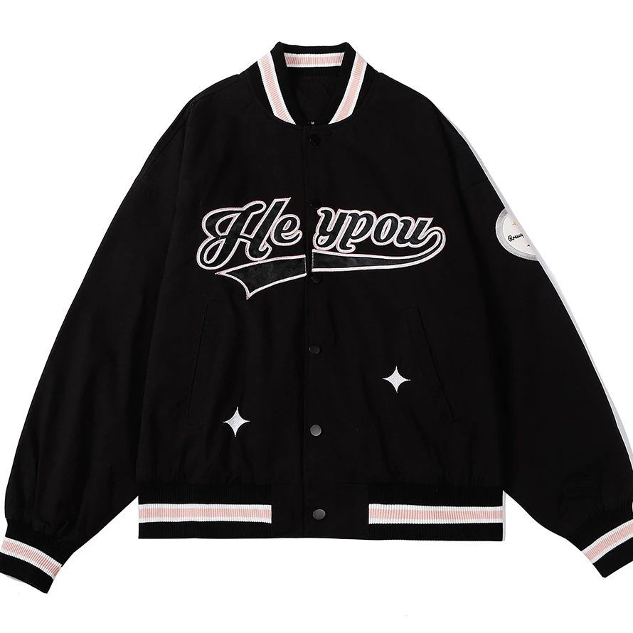 Streetwear Hip Hop Oversized Jackets for Women Vintage Letter Embroidery High Quality Baseball Uniform 2021 Casual Teens Clothes
Streetwear Hip Hop Oversized Jackets for Women Vintage Letter Embroidery High Quality Baseball Uniform 2021 Casual Teens Clothes