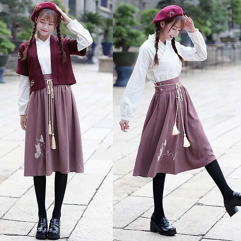 elements embroidered Beret Hat improved half arm Hanfu women's half skirt suit students' cos performance animation suit
elements embroidered Beret Hat improved half arm Hanfu women's half skirt suit students' cos performance animation suit