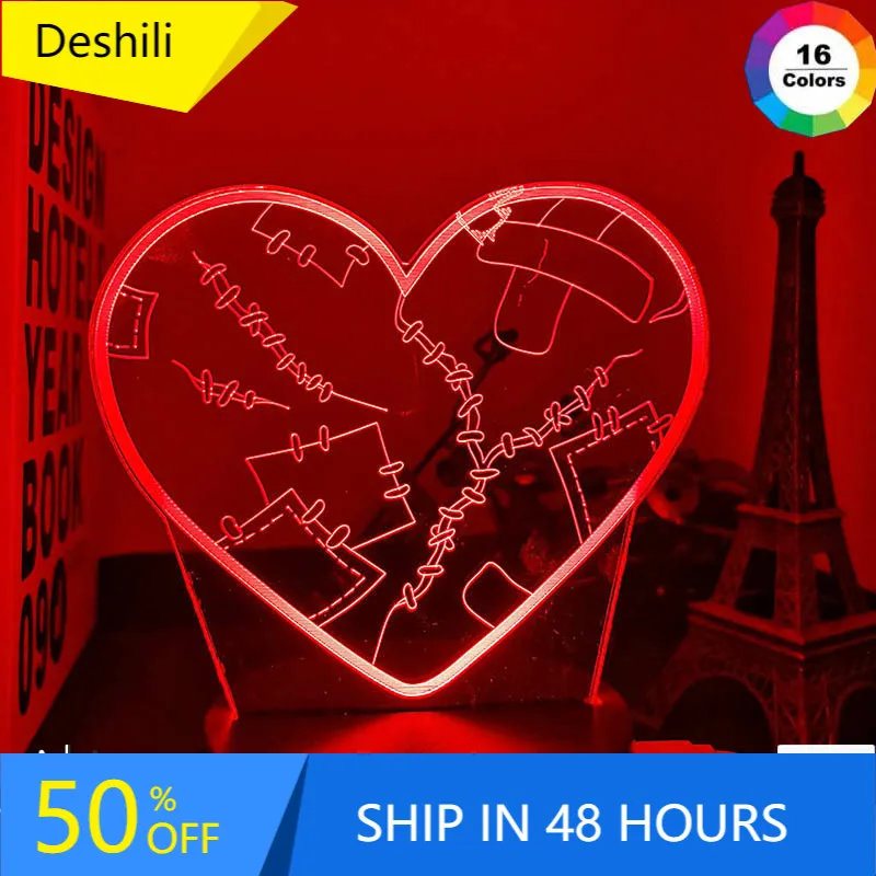3d Night Light Heart Broken 16 Colors Changing Nightlight for Girls Room Decoration Light Cool Gift for Friend Desk Lamp Battery
3d Night Light Heart Broken 16 Colors Changing Nightlight for Girls Room Decoration Light Cool Gift for Friend Desk Lamp Battery