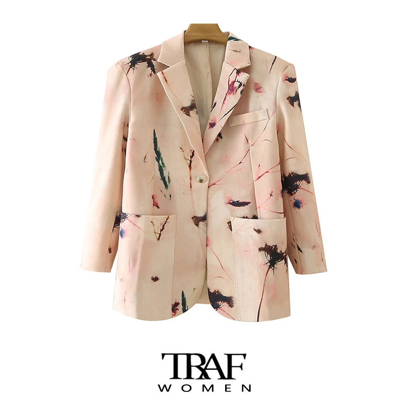 TRAF Women Fashion Single Button Printed Blazer Coat Vintage Long Sleeve Pockets Female Outerwear Chic Veste
TRAF Women Fashion Single Button Printed Blazer Coat Vintage Long Sleeve Pockets Female Outerwear Chic Veste