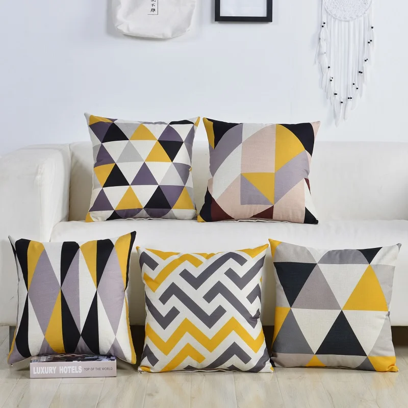 

Geometric Cushion Covers 45*45cm Throw Pillow Case Almofada For Home Chair Sofa Decortive Pillows Kussenhoes Housse de Coussin