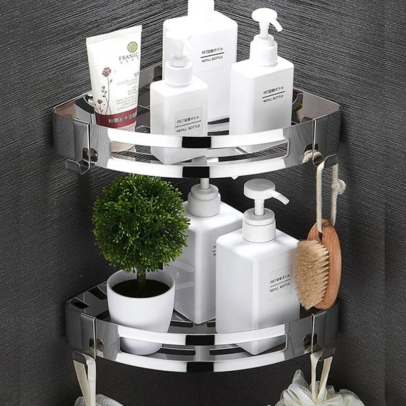 Bathroom Shelf Stainless Steel Shower Storage Holder Sucker Wall Corner Shelf Kitchen Organizer Bathroom Accessories Shelves
Bathroom Shelf Stainless Steel Shower Storage Holder Sucker Wall Corner Shelf Kitchen Organizer Bathroom Accessories Shelves