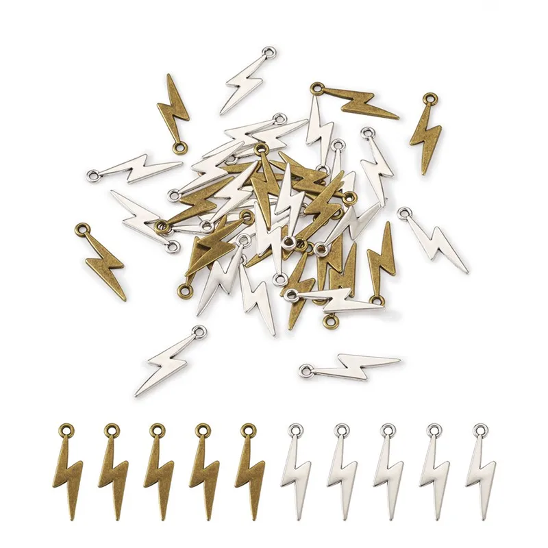 100pcs Flash Shape Alloy Pendants Charms Tibetan Style for Jewelry Making DIY Bracelet Necklace Handmade Craft Supplies 
100pcs Flash Shape Alloy Pendants Charms Tibetan Style for Jewelry Making DIY Bracelet Necklace Handmade Craft Supplies