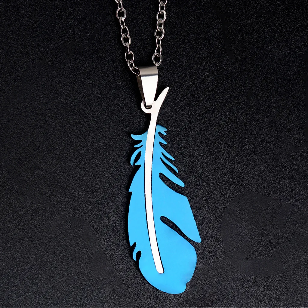 New Bohemian Style Stainless Steel Chain Leaf Feather Pattern Pendant For Women Collares Statement Necklace
New Bohemian Style Stainless Steel Chain Leaf Feather Pattern Pendant For Women Collares Statement Necklace