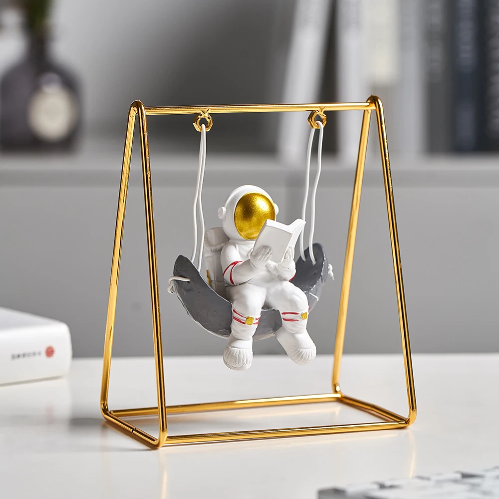 Modern Style Resin Astronaut Figurines Spaceman with Moon Sculpture Decorative Miniatures Statues Gift for Husband & Friend
Modern Style Resin Astronaut Figurines Spaceman with Moon Sculpture Decorative Miniatures Statues Gift for Husband & Friend
