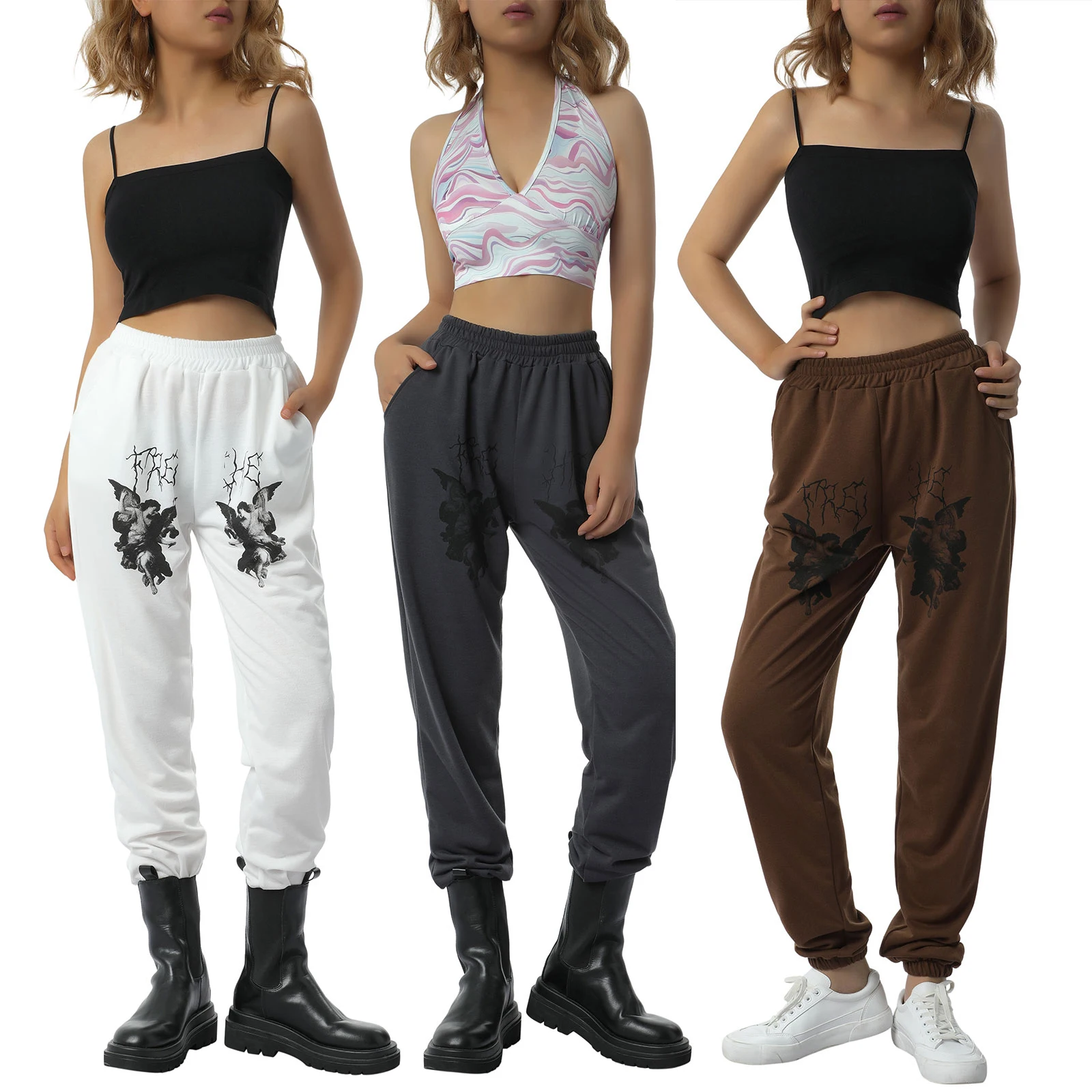 Autumn Women Loose Casual High Street Harem Pants Ladies Gothic Solid Color/ Printed Pattern Trousers with Pockets Sweatpants
Autumn Women Loose Casual High Street Harem Pants Ladies Gothic Solid Color/ Printed Pattern Trousers with Pockets Sweatpants
