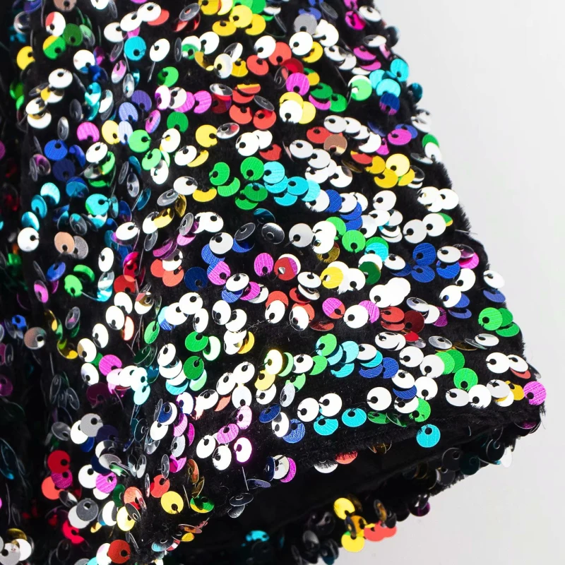 PUWD Sexy Woman Colorful Sequined V Neck Tops Spring Summer Fashion Ladies Shiny Club T-Shirt Female Chic Blingbling Top
PUWD Sexy Woman Colorful Sequined V Neck Tops Spring Summer Fashion Ladies Shiny Club T-Shirt Female Chic Blingbling Top