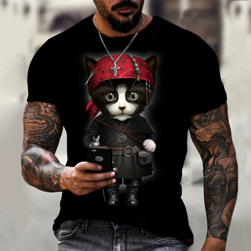 New Summer Men's T-shirt 2022 Fashion Animal Samurai Cat 3D T-shirt Oversized Short Sleeve High Quality Fabric Men's Street Top
New Summer Men's T-shirt 2022 Fashion Animal Samurai Cat 3D T-shirt Oversized Short Sleeve High Quality Fabric Men's Street Top