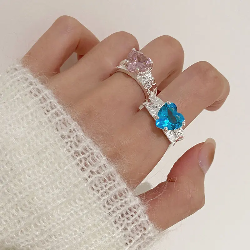 Luxury 925 Sterling Silver Blue/Pink Heart Zircon Rings For Women Ring 2021Trend Silver 925 Jewelry All-Matched Vintage
Luxury 925 Sterling Silver Blue/Pink Heart Zircon Rings For Women Ring 2021Trend Silver 925 Jewelry All-Matched Vintage