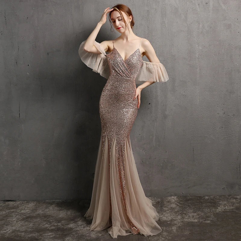 2022 NEW Sexy Off Shoulder Party Dress Women Strap Mesh Sleeve Dress Sequin Evening Dress Long Prom Dress
2022 NEW Sexy Off Shoulder Party Dress Women Strap Mesh Sleeve Dress Sequin Evening Dress Long Prom Dress