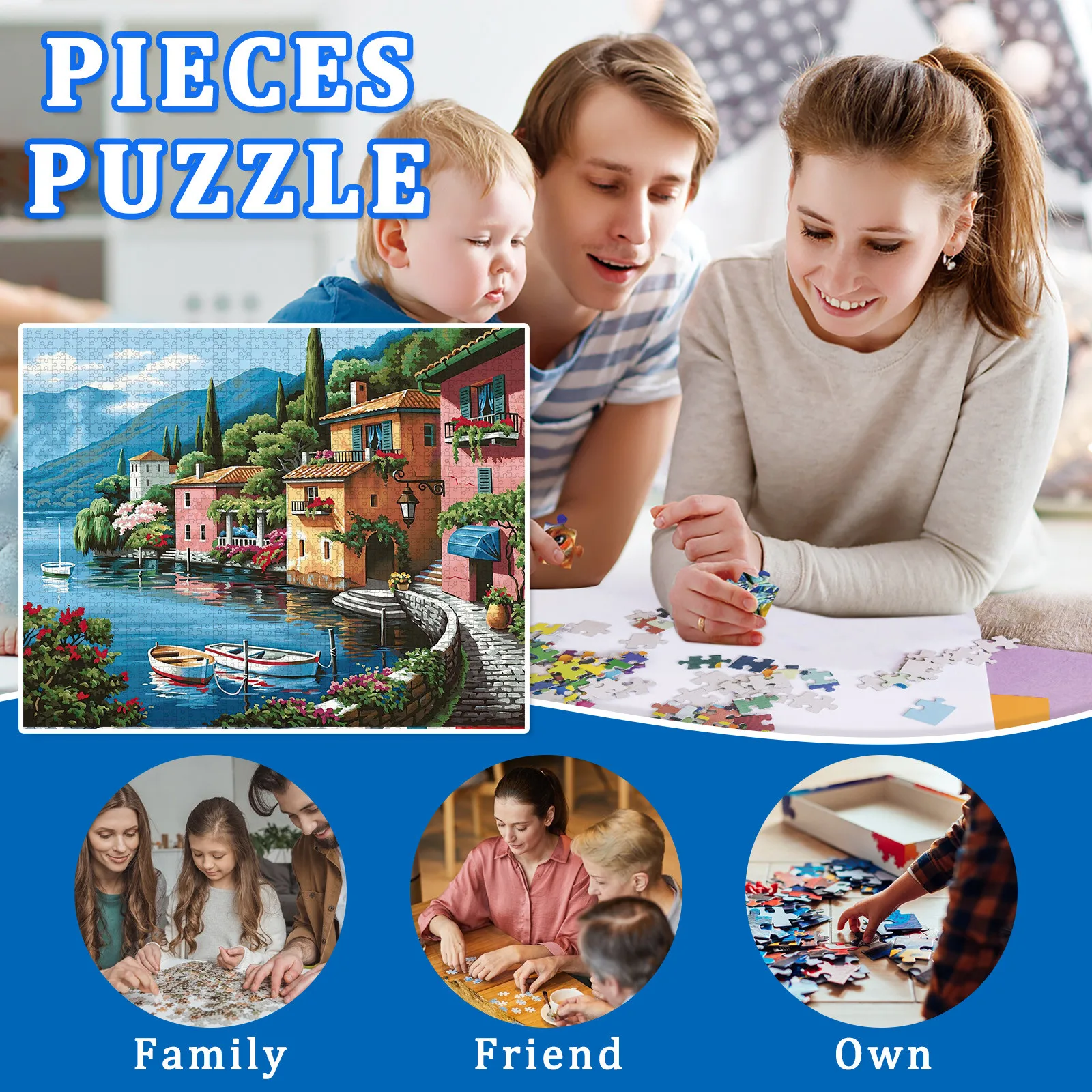 Educational Puzzle 1000 Pieces Lakeside Scenery Oil Painting Puzzle Games Montessori Adult and Children Brain IQ Development Toy
Educational Puzzle 1000 Pieces Lakeside Scenery Oil Painting Puzzle Games Montessori Adult and Children Brain IQ Development Toy