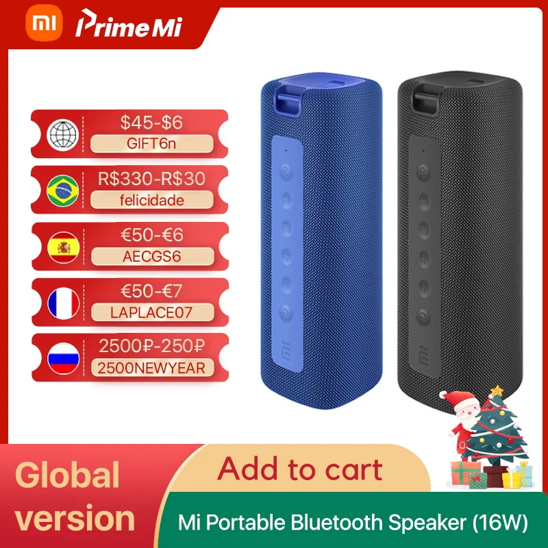Портативный Bluetooth-динамик Xiaomi Mi, 16 Вт, TWS, стерео, высокое качество звука, водонепроницаемость IPX7, для улицы, 13 часов воспроизведения, Mi-динами...
Портативный Bluetooth-динамик Xiaomi Mi, 16 Вт, TWS, стерео, высокое качество звука, водонепроницаемость IPX7, для улицы, 13 часов воспроизведения, Mi-динами...