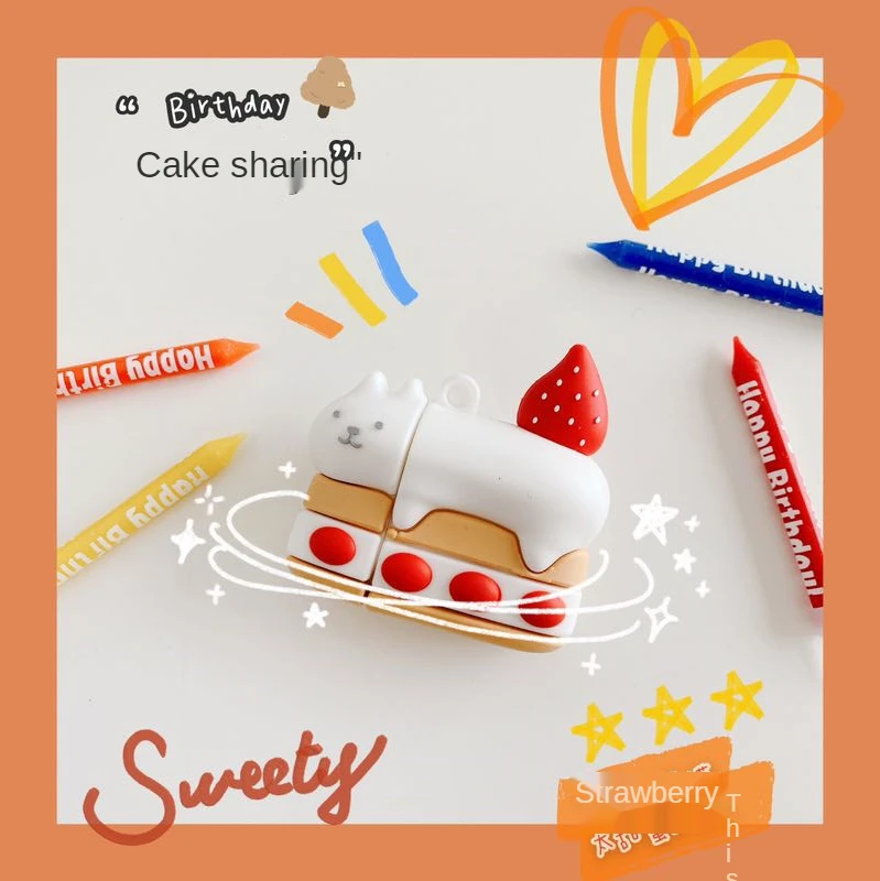 Cute Strawberry Cake Cat case For AirPods 1 2 Pro charging box soft silicone Wireless bluetooth earphone protective cover coque
Cute Strawberry Cake Cat case For AirPods 1 2 Pro charging box soft silicone Wireless bluetooth earphone protective cover coque