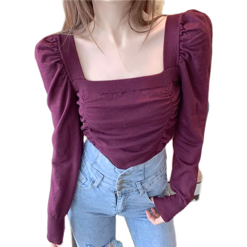 Knitted Women Sweaters Autumn Spring Fashion Clothes Puff Sleeve Pullovers Sexy Party Wear Tops Elegant Ladies Sweater
Knitted Women Sweaters Autumn Spring Fashion Clothes Puff Sleeve Pullovers Sexy Party Wear Tops Elegant Ladies Sweater