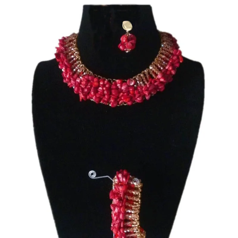 URORU 3 Pieces Red Coral And Gold Crystal African beads Jewelry Set For Female in Wedding Party 2020 Gift Jewellery Set Fashion
URORU 3 Pieces Red Coral And Gold Crystal African beads Jewelry Set For Female in Wedding Party 2020 Gift Jewellery Set Fashion
