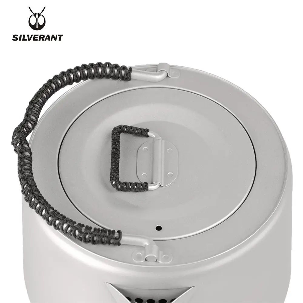 Silverant Titanium Kettle 1.4L Outdoor Camping Fishing Ultralight Campfire Boil Teapot With Braided Cord And Filter
Silverant Titanium Kettle 1.4L Outdoor Camping Fishing Ultralight Campfire Boil Teapot With Braided Cord And Filter