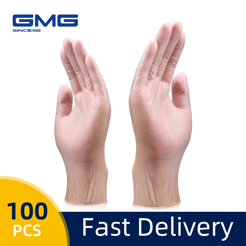 Disposable PVC Gloves 100 Pieces Food Grade GMG Transparent Vinyl Waterproof Household Allergy Free Kitchen Laboratory Safety
Disposable PVC Gloves 100 Pieces Food Grade GMG Transparent Vinyl Waterproof Household Allergy Free Kitchen Laboratory Safety