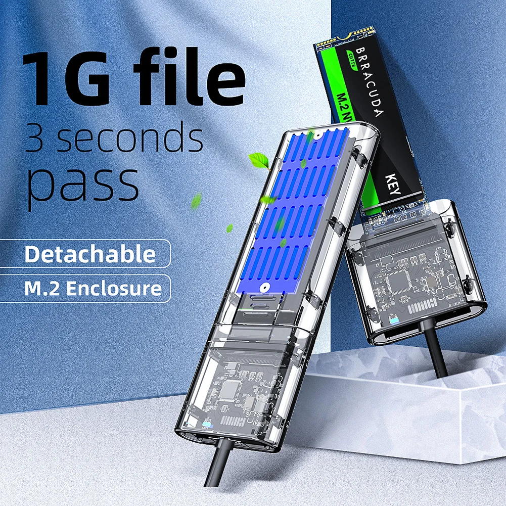 M2 SSD Box SATA Box M.2 To Type-C SSD Adapter For PCIE NGFF SATA M/B Key SSD Disk Box Transparent Hard Disk Box
M2 SSD Box SATA Box M.2 To Type-C SSD Adapter For PCIE NGFF SATA M/B Key SSD Disk Box Transparent Hard Disk Box