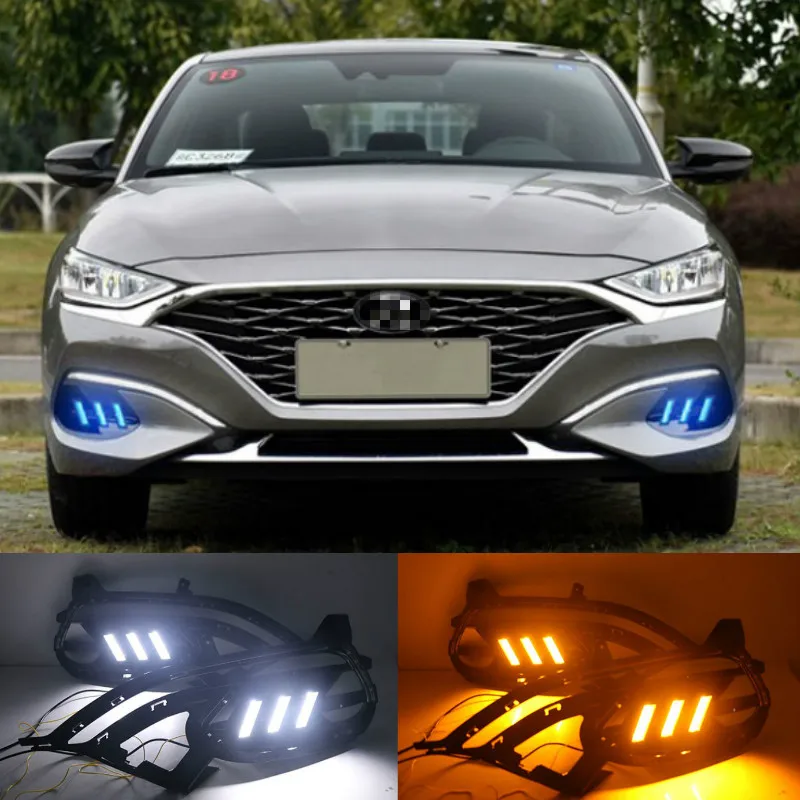 2PCS For Hyundai LAFESTA 2019 DRL LED Daytime Running Light fog lamp Cover DRL with yellow turn signal
2PCS For Hyundai LAFESTA 2019 DRL LED Daytime Running Light fog lamp Cover DRL with yellow turn signal