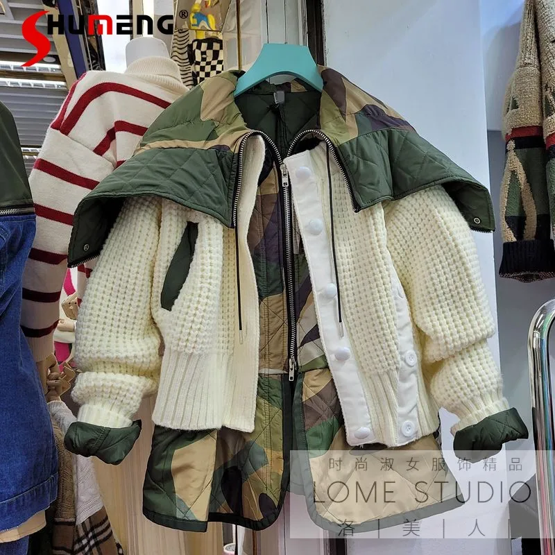 European 2021 Winter New Female Contrast Color Wool Stitching Knitting Coat Women Fashion Simple Fake Two-Piece Thickened Jacket
European 2021 Winter New Female Contrast Color Wool Stitching Knitting Coat Women Fashion Simple Fake Two-Piece Thickened Jacket