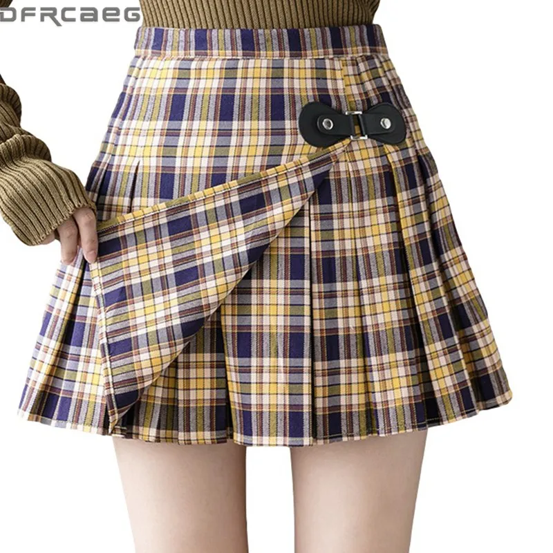 Preppy style Yellow Plaid Print Kawaii Pleated Skirt Women 2021 Spring High Waist Japanese Mini Skirt Casual Saias Faldas
Preppy style Yellow Plaid Print Kawaii Pleated Skirt Women 2021 Spring High Waist Japanese Mini Skirt Casual Saias Faldas