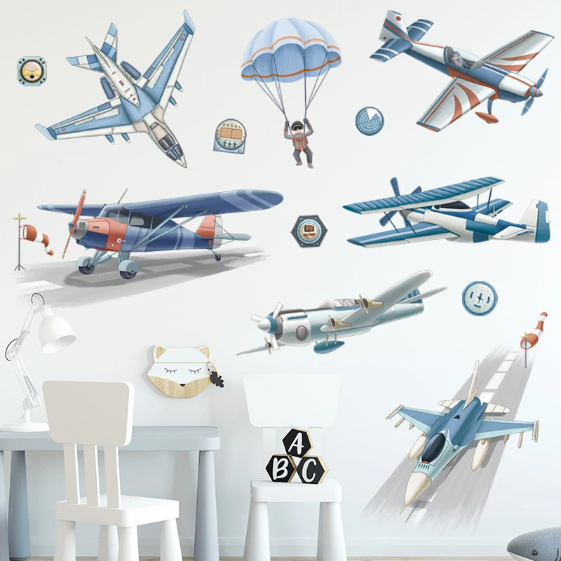 Fighter Plane Wall Stickers for Kids Room Nursery Wall Decoration Removable Self-adhesive Airplane Wallpaper Decals Home Decor
Fighter Plane Wall Stickers for Kids Room Nursery Wall Decoration Removable Self-adhesive Airplane Wallpaper Decals Home Decor