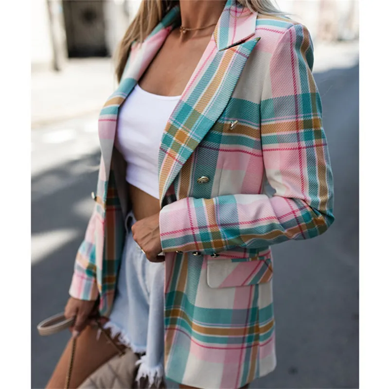 2021 blazer fall jacket for women Casual long sleeve blazers for women blaser feminino casual Fashion plaid blazer feminino
2021 blazer fall jacket for women Casual long sleeve blazers for women blaser feminino casual Fashion plaid blazer feminino