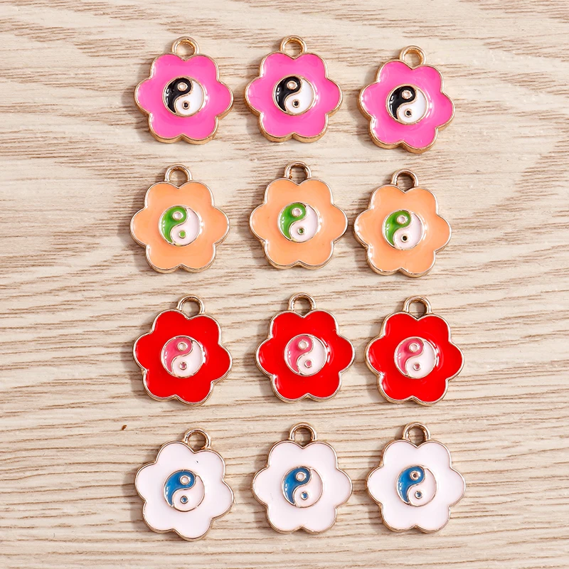 10pcs 15*16mm Enamel Yin Yang Daisy Flower Charm for Jewelry Making Cute Earrings Pendant Necklaces DIY Bracelets Craft Supplies
10pcs 15*16mm Enamel Yin Yang Daisy Flower Charm for Jewelry Making Cute Earrings Pendant Necklaces DIY Bracelets Craft Supplies
