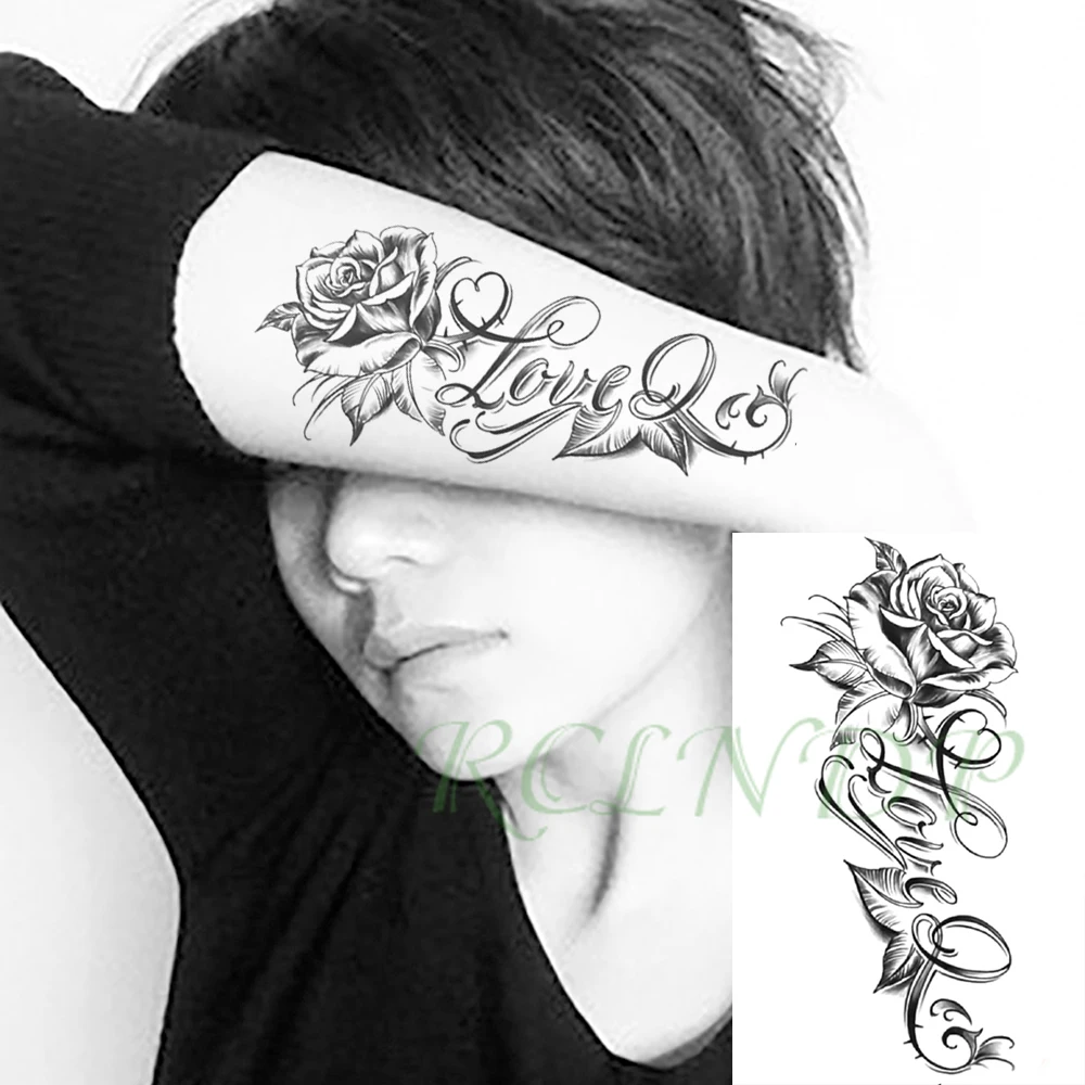 Waterproof Temporary Tattoo Sticker Rose Flower English Word "LOVE" Element Fake Tatoo Flash Tatto Arm Leg Art for Women Men
Waterproof Temporary Tattoo Sticker Rose Flower English Word "LOVE" Element Fake Tatoo Flash Tatto Arm Leg Art for Women Men