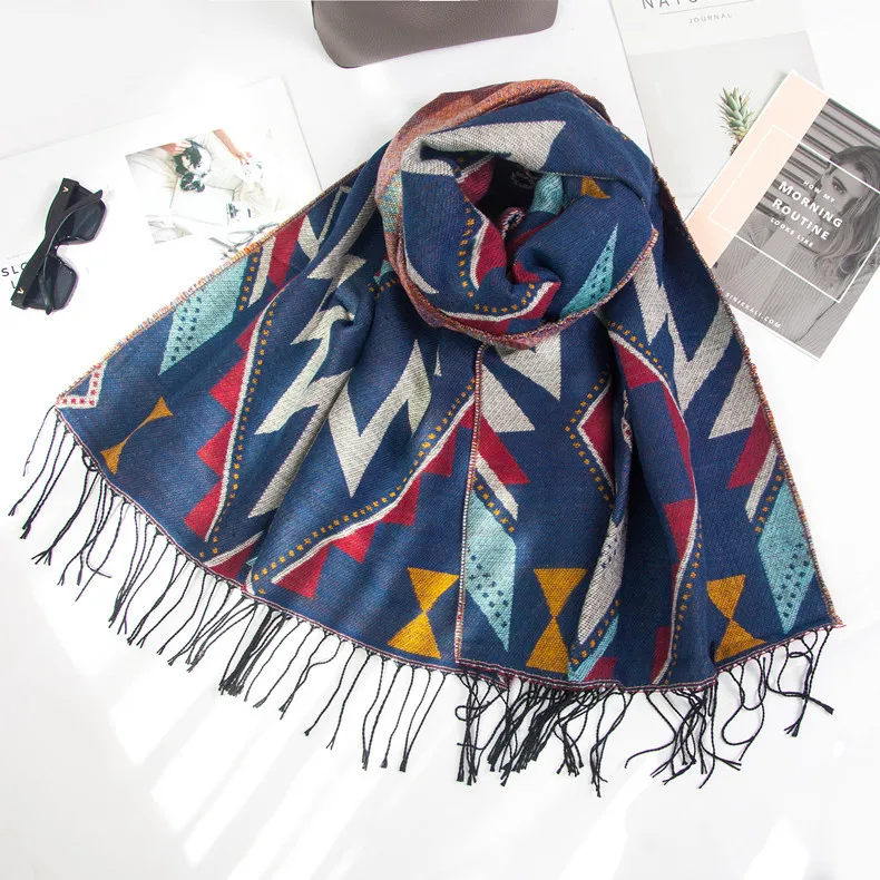 Thickened Thermal 70*200 Cm Scarf Blue Gray Simple Shawls Wraps Geometric Print Fashion Tassels Cashmere Scarves Wholesale
Thickened Thermal 70*200 Cm Scarf Blue Gray Simple Shawls Wraps Geometric Print Fashion Tassels Cashmere Scarves Wholesale