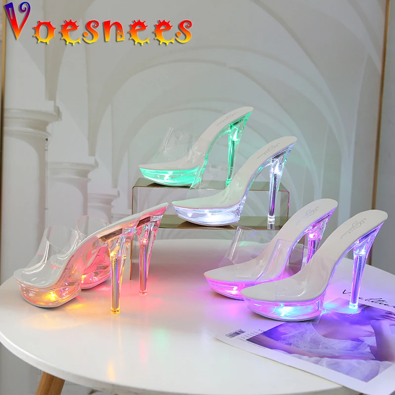 Voesnees New High Heels Slippers Shoes Woman Sexy Fine Heel 13cm Thick Bottom Striptease Shine Catwalk Summer High Heels Slides
Voesnees New High Heels Slippers Shoes Woman Sexy Fine Heel 13cm Thick Bottom Striptease Shine Catwalk Summer High Heels Slides