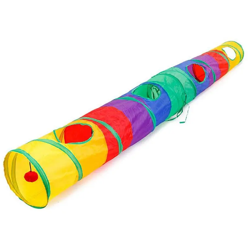 

Cat Cave Tunnel Cat Play Rainbown Tunnel Brown Foldable Funny Pet Cat Tunnel Kitten Interactive Toy Bulk Toys Rabbit Tunnel