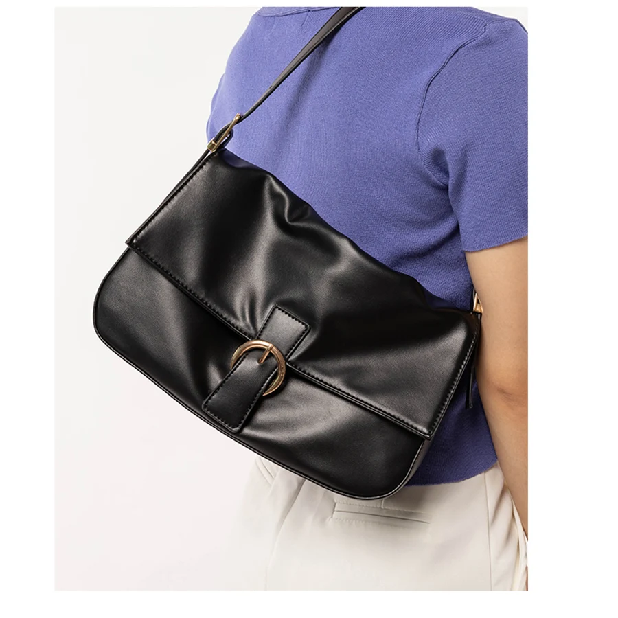 Vintage Soft Leather Women handbag 2020 New Black Shoulder Bags French underarm bag Retro Baguette Shape Hand Bags Sac a Main
Vintage Soft Leather Women handbag 2020 New Black Shoulder Bags French underarm bag Retro Baguette Shape Hand Bags Sac a Main