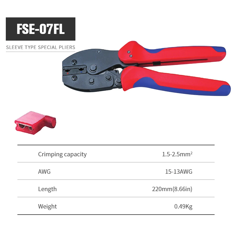 KWANYIK Flag Type Female Receptacles Insulated Terminals Mini European Style Electrical Ratcheting Pliers Set FSE-07FL FSE-08FL
KWANYIK Flag Type Female Receptacles Insulated Terminals Mini European Style Electrical Ratcheting Pliers Set FSE-07FL FSE-08FL