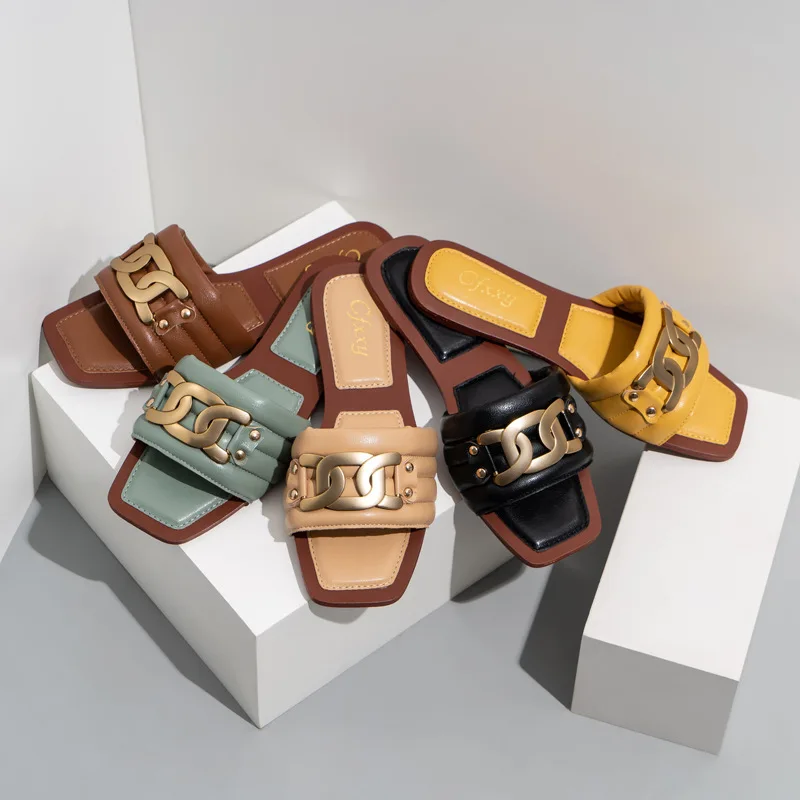 Brand Casual Women's Sandals Chain Flat Women's Slippers Sandalias De Las Mujeres Dumps Vintage Large Women Beach Shoes
Brand Casual Women's Sandals Chain Flat Women's Slippers Sandalias De Las Mujeres Dumps Vintage Large Women Beach Shoes