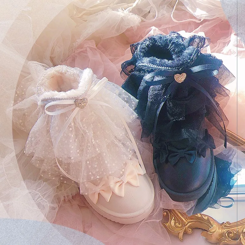 Sweet net yarn wave point snow boots princess style girl thick-bottom short boots thicken girl's boots kawaii shoes cosplay
Sweet net yarn wave point snow boots princess style girl thick-bottom short boots thicken girl's boots kawaii shoes cosplay