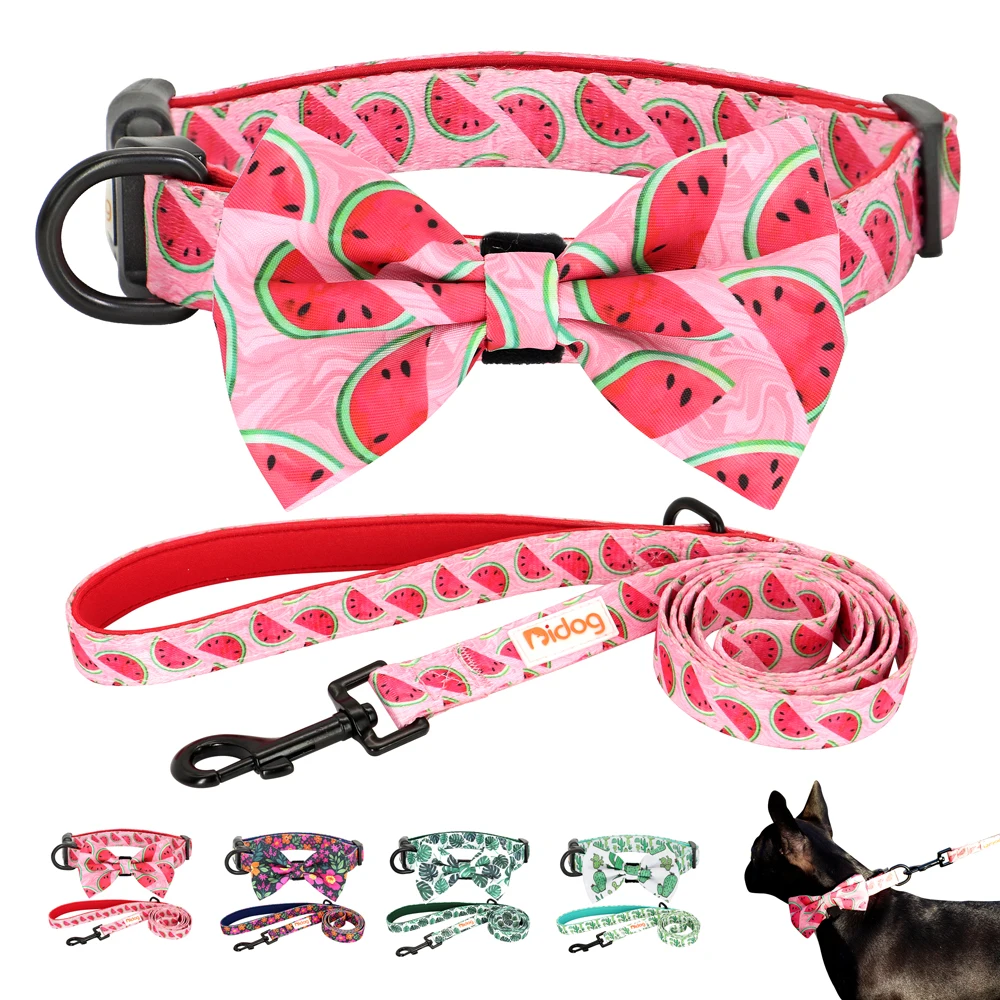 Nylon Print Dog Collar and Leash Set With Bowtie Adjustable Dog Collar For Small Medium Large Dogs Cats Pet Walking Lead Rope
Nylon Print Dog Collar and Leash Set With Bowtie Adjustable Dog Collar For Small Medium Large Dogs Cats Pet Walking Lead Rope
